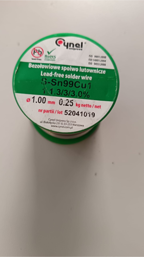 BOBINA STAGNO cynel senza piombo SN99CU1 1mm 0.25 kg 227°C 3%
