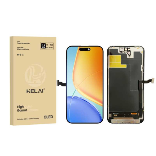 DISPLAY LCD KELAI SOFT OLED PER APPLE IPHONE 14 PRO MAX TOUCH SCREEN VETRO SCHERMO FRAME NERO (IC Intercambiabile)