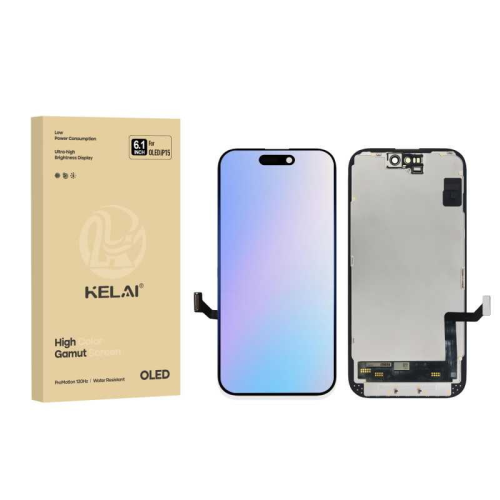 DISPLAY LCD KELAI HARD OLED PER APPLE IPHONE 15 TOUCH SCREEN VETRO SCHERMO FRAME NERO (IC Intercambiabile)