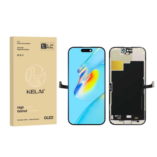 DISPLAY LCD KELAI HARD OLED PER APPLE IPHONE 15 PRO TOUCH SCREEN VETRO SCHERMO FRAME NERO (IC Intercambiabile)