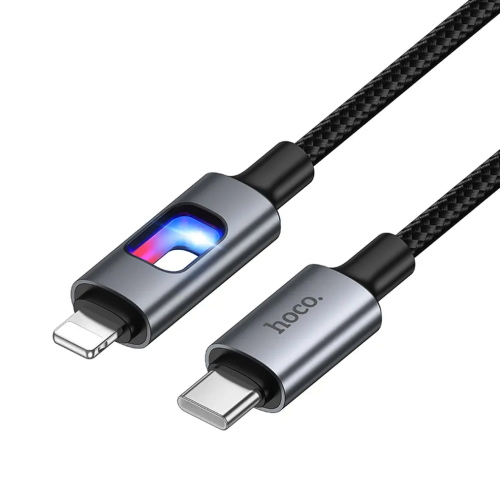 HOCO U144 - CAVO USB-C LIGHTNING PD 27W CON LED - NERO